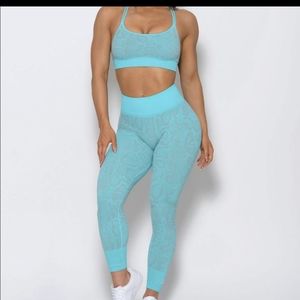 Bombshells sportswear blue snake skin set